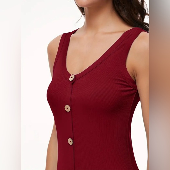 BREEZY LANE BUTTON FRONT MIDI TANK DRESS - Picture 3 of 5